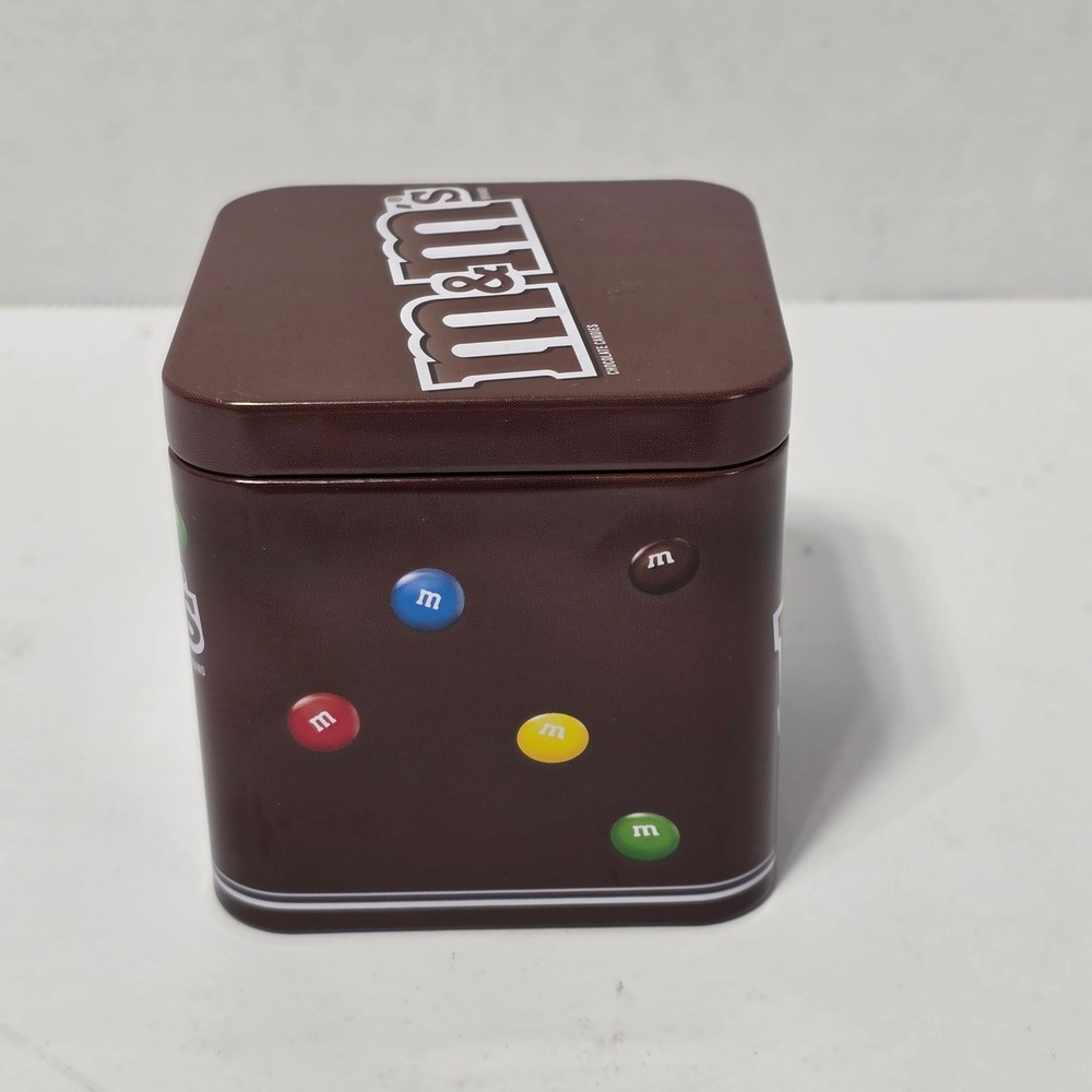 M&M's Chocolate Candy Collectible Square Tin Brown 2017 Frankford Candy Storage - Picture 2 of 8